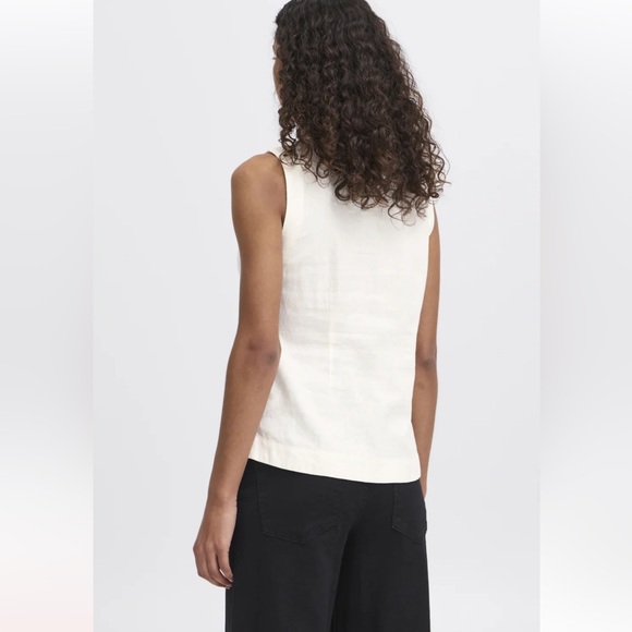 ICHI Linno Linen Blend Waistcoat Top - Picture 3 of 16